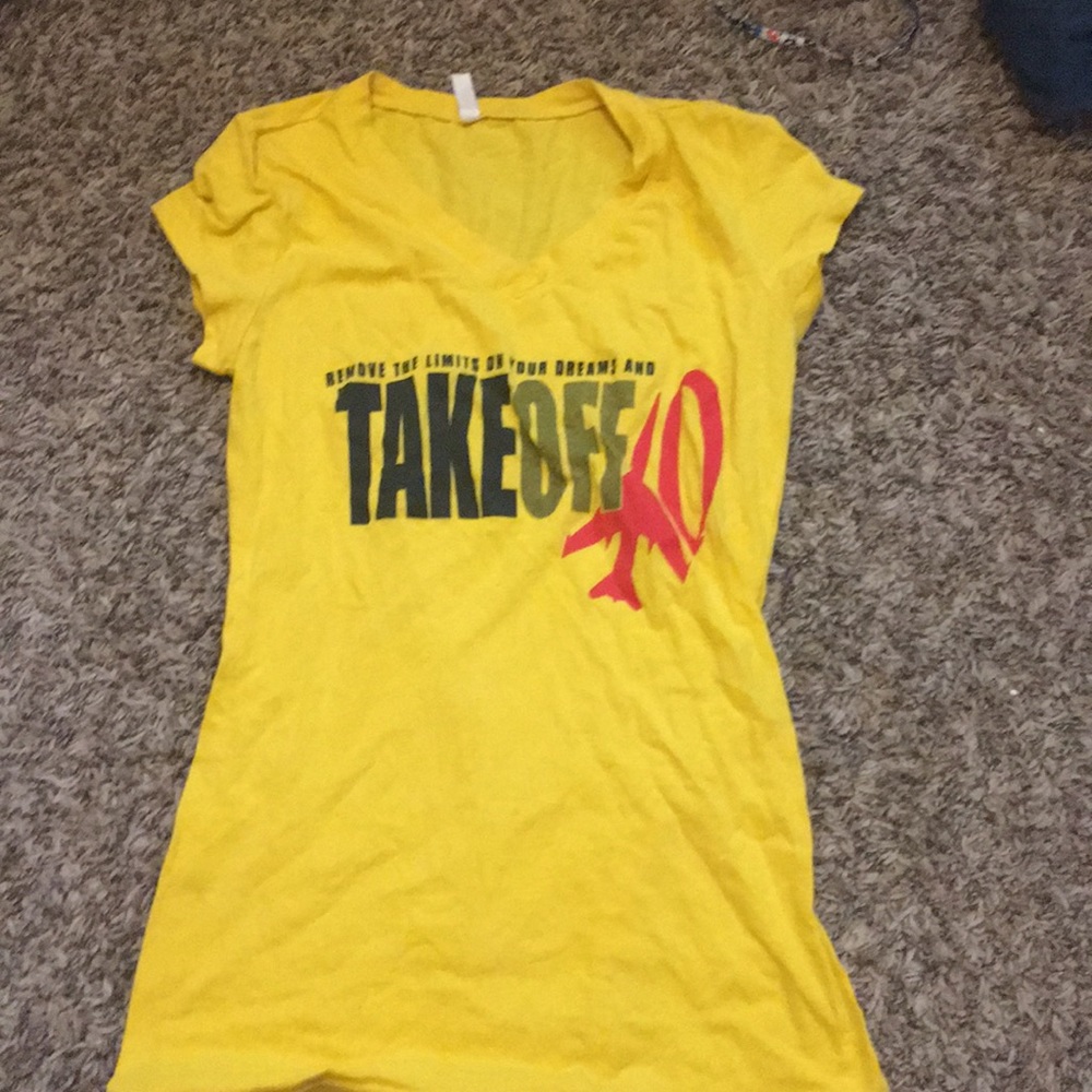 Yellow take off shirt